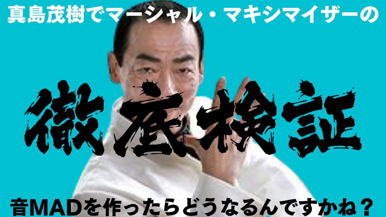 真島茂樹でマーシャル・マキシマイザーの音MADを作ったらどうなるんですかね?