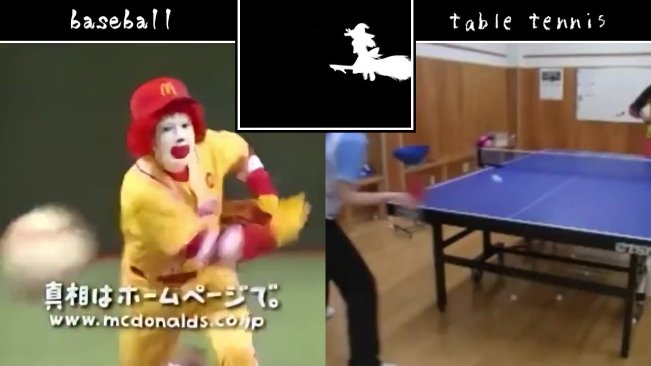 卓球 VS 野球 第1回球技対決 Bad apple!!